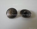 Metal button for clothing