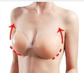New Women Nude Lycra Self-Adhesive C Cup Invisible Strapless Breast Bra Fashion 2