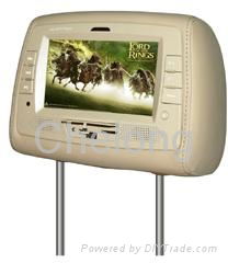 7 inches stand alone TFT LCD headrest DVD player