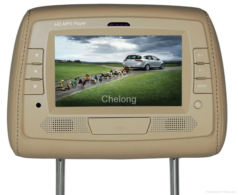 7 inches stand alone TFT LCD headrest DVD player 2