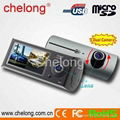 2.7inch GPS G-sensor dual camera car recorder  