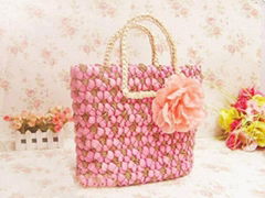 2013 summer cheap tote straw bag with big flower