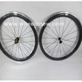 700C*60mm Carbon Bike Wheelset With Alloy Braking Surface Clincher 1