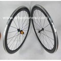 700C*60mm Carbon Bike Wheelset With Alloy Braking Surface Clincher 2