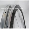 700C*60mm Carbon Bike Wheelset With Alloy Braking Surface Clincher 3