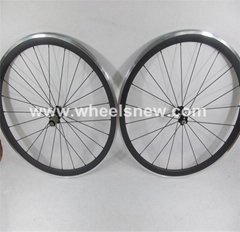700C*24mm Carbon Bike Wheelset With Alloy Braking Surface