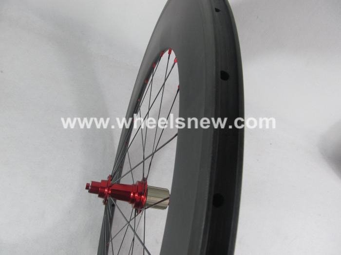 700C*88mm Clincher Road Bike Carbon Wheelset 3