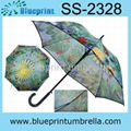 promotional art work custom print stick umbrella 1