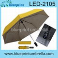 auto open&close silver coated uv cut folding led umbrella