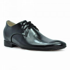 Black Europe Shoes with Hidden Heels make Men grow taller 6CM