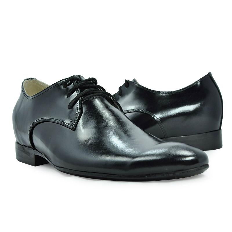 Black Europe Shoes with Hidden Heels make Men grow taller 6CM 5