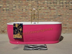 Independent type cast iron bathtub