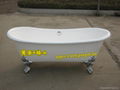 72”Cast iron bathtub with metal feet 2