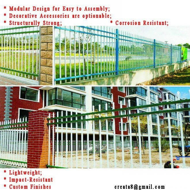 Modular Ornament Steel Fence for Industrial and Commercial use