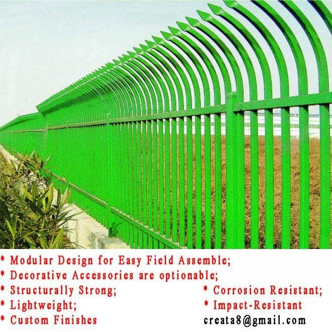 Modular Ornament Steel Palisade Fences for Industrial and Commercial