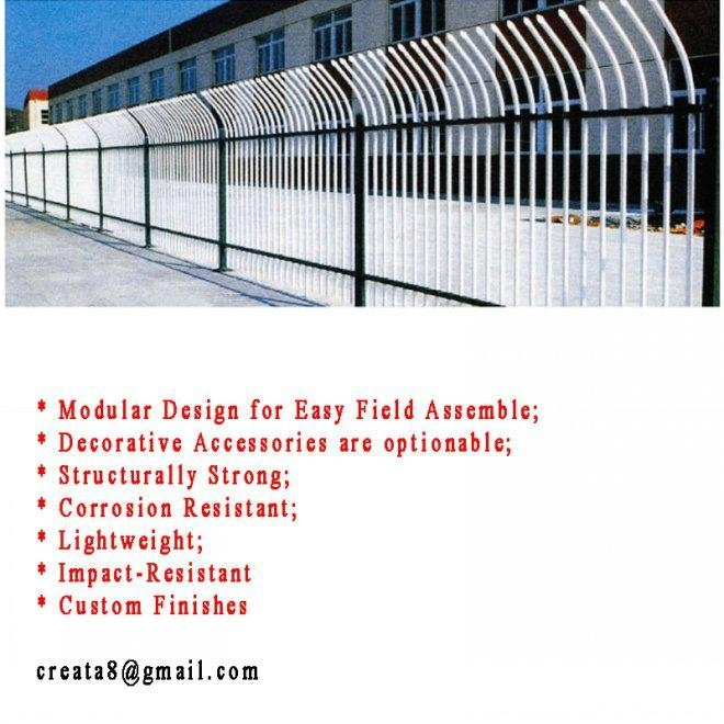Modular Ornament Steel Palisade Fences for Industrial and Commercial 5
