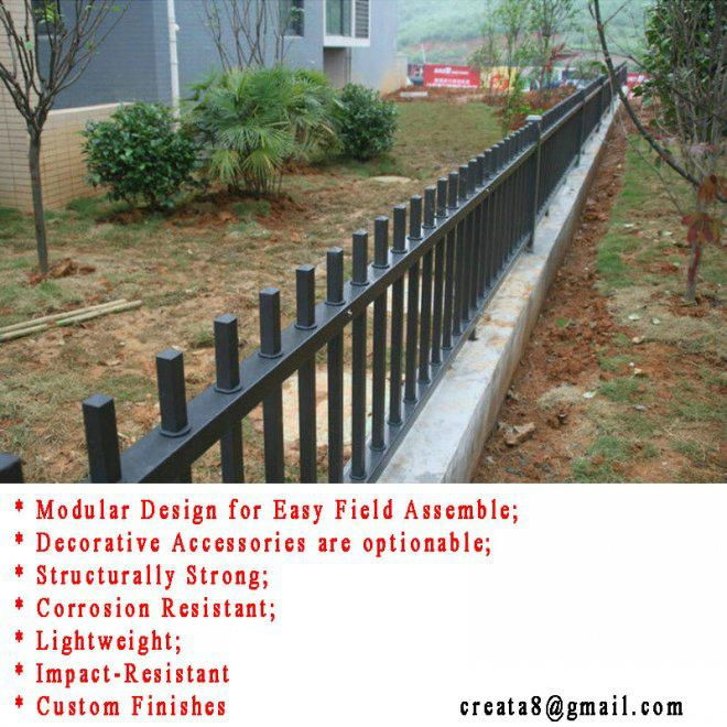 喷荧光粉防锈型 锌钢护栏方形立柱杆 4