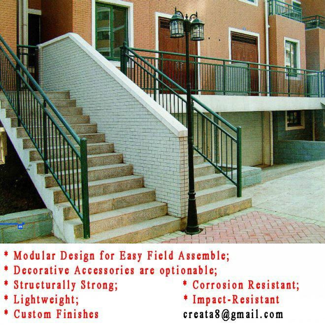 Welding-Free Handrails for Modular Outdoor Stairs