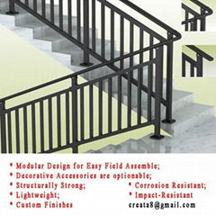New Style Modular Steel Stair Hand Railings
