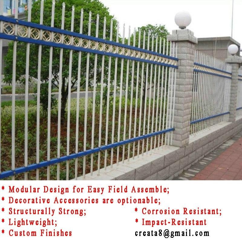 Durable Powder Coated Modular Ornament Steel Garden Fence 2