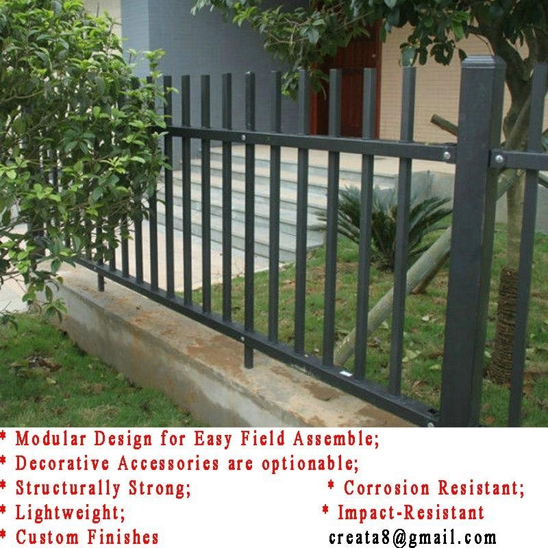 Durable Powder Coated Modular Ornament Steel Garden Fence 4