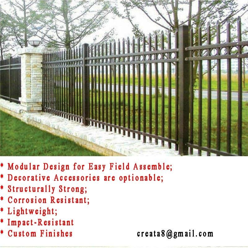 Rustproof Modular Ornament Steel Garden Fencing 4