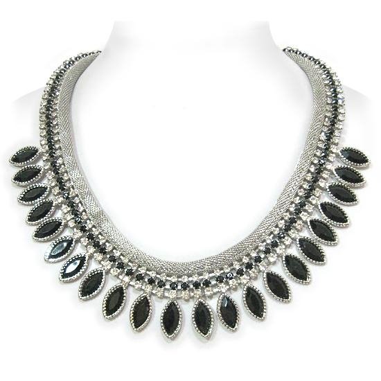 Fashion Jewelry Chunky Rhinestone Beaded Necklace
