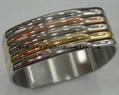 Wholesale Costume Jewelry Stainless Steel Bangles with 3 Colors for Women