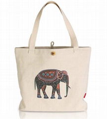 Cotton bags with long handle in natural