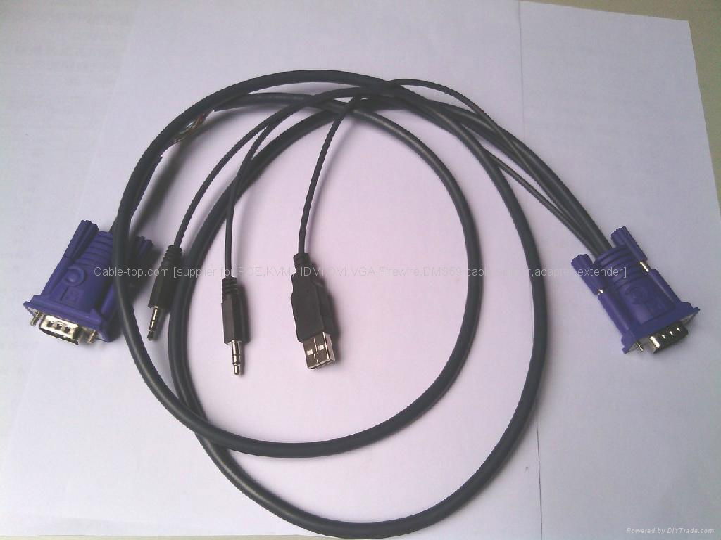 OEM KVM cable with DVI/VGA/USB/PS2/3.5mm plug 2