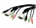 OEM KVM cable with DVI/VGA/USB/PS2/3.5mm plug 3