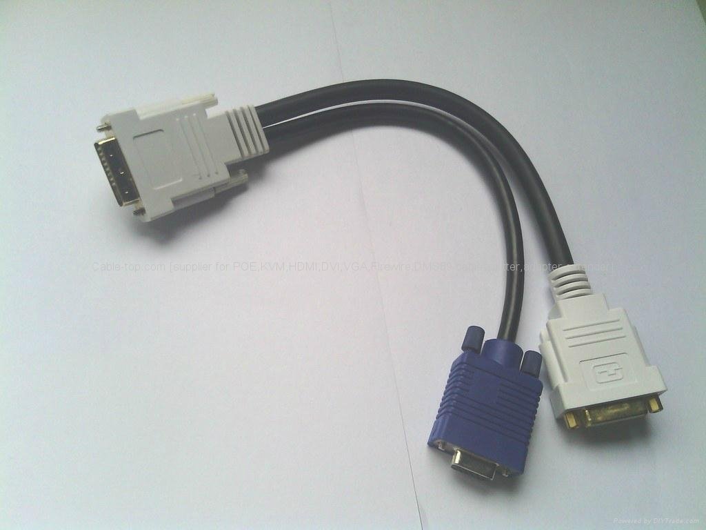 DVI to VGA+DVI Y splitter cable