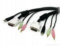 4-in-1 DVI+USB+3.5mm audio KVM cable