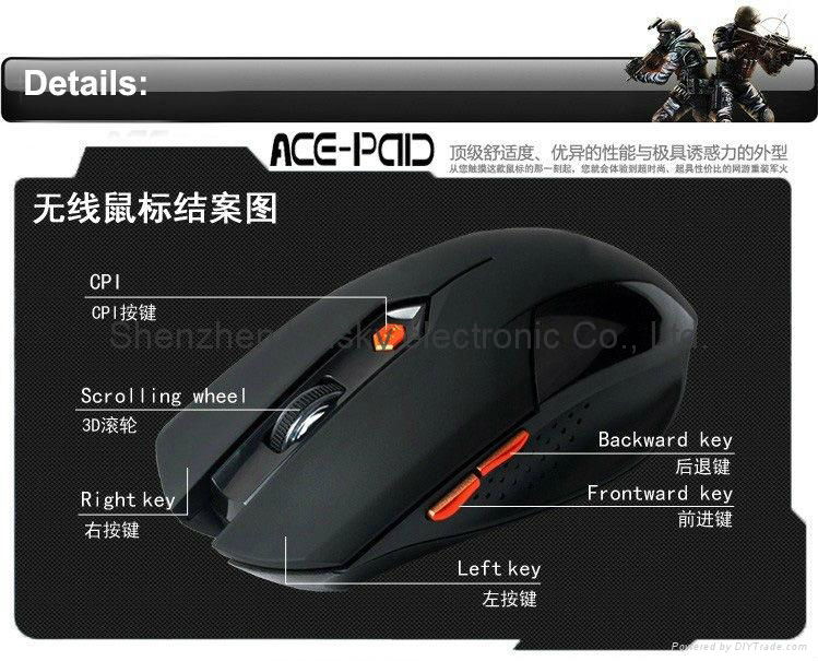 free shipping via DHL 2.4G wireless mouse 6D game mouse 4