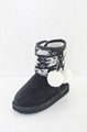 High quality with lovely Hairy ball & knit upper snow boots kids shoesHESK13003 