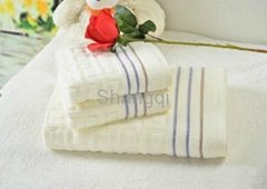 Embroider Cotton Bath Hand Towel Set Gift Box Packing