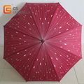 Red parasols with silk printing 23inches