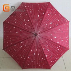 Red parasols with silk printing 23inches