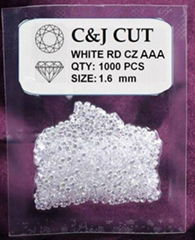 Small White Cubic Zirconia,CZ,From 1.00MM to 3.00MM,Vaccum Packing.