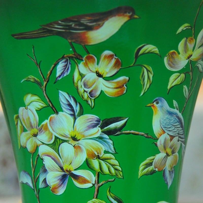 彩繪綠色陶瓷花瓶裝飾品擺件 2