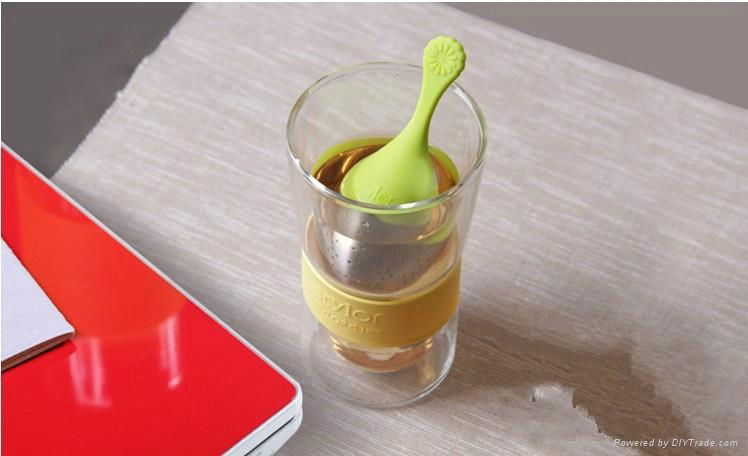 silicone tea bag with steel infuser tea filter manufactuer  2