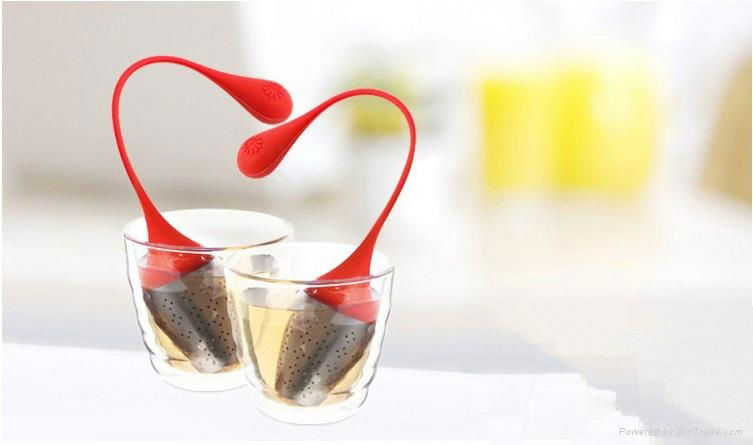 silicone tea bag with steel infuser tea filter manufactuer  3
