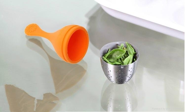 silicone tea bag with steel infuser tea filter manufactuer  4