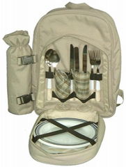 Outdoor Picnic Travel Backpack Plates Cutlery Set 