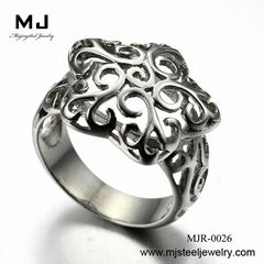 Fashion Stainless Steel Hollow Rings for Women(MJR-0026)