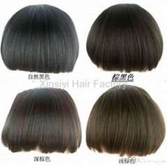 Human Hair Fringe Clips in hair