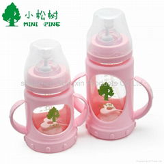 240ml Blue manufacture of glass baby bottle