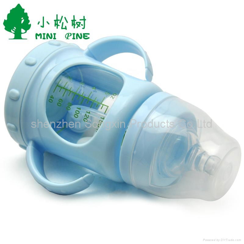 240ml Blue manufacture of glass baby bottle 3