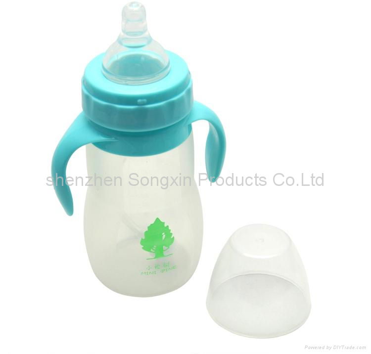 240ml Food grade silicone baby bottle with nipple