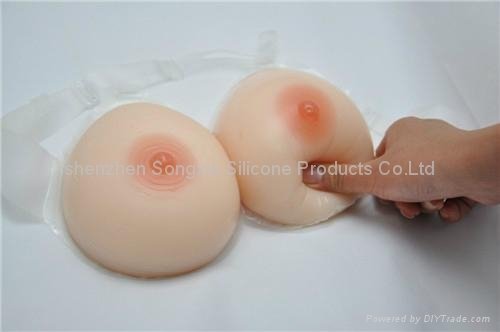 1000g/pair Fure big artificial silicone breast forms with strap 2